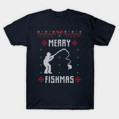 Merry Fishmas Funny Christmas Xmas For Fishers T-Shirt Official Fishing Merch