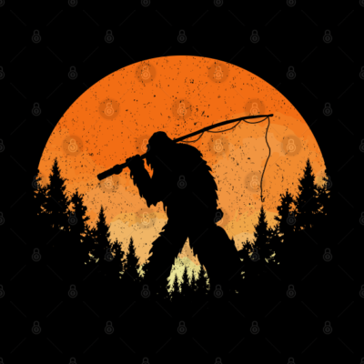 Sasquatch Fishing Sunset Throw Pillow Official Fishing Merch