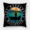 Lake Wandawega Wisconsin Fishing Throw Pillow Official Fishing Merch