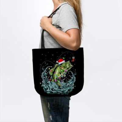 Bass Fishing Xmas Lighting Fisherman Fish Christma Tote Official Fishing Merch