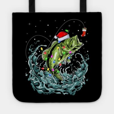 Bass Fishing Xmas Lighting Fisherman Fish Christma Tote Official Fishing Merch