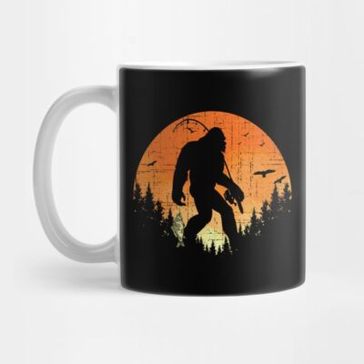 Fishing Bigfoot Sunset Retro Bigfoot Mug Official Fishing Merch