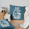 Eat. Sleep. Fish. Repeat. Any Questions? - Fishing T Shirt Throw Pillow Official Fishing Merch