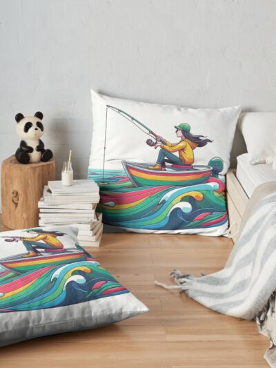 Fishing 12 Throw Pillow Official Fishing Merch