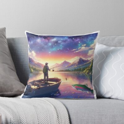 Fishing 2 Throw Pillow Official Fishing Merch