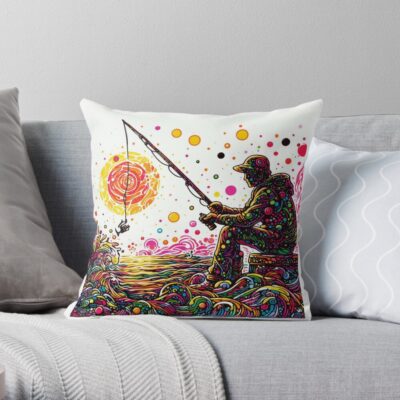 Fishing 5 Throw Pillow Official Fishing Merch