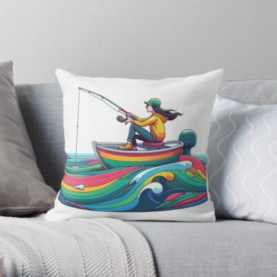 Fishing 12 Throw Pillow Official Fishing Merch