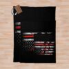 Fishing Rod Hunting Rifle American Flag Throw Blanket Official Fishing Merch