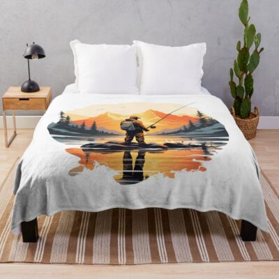 Fishing In Paradise Throw Blanket Official Fishing Merch