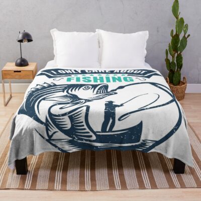 I Love Fishing Throw Blanket Official Fishing Merch