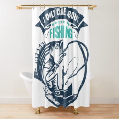 I Love Fishing Shower Curtain Official Fishing Merch